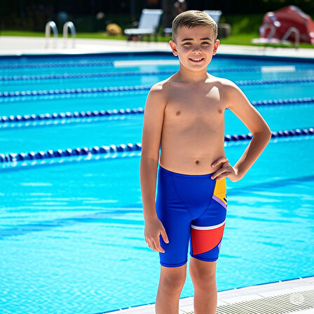 Speedo Placement V Cut Digital Jammer Erkek Çocuk Yüzücü Mayosu Mavi