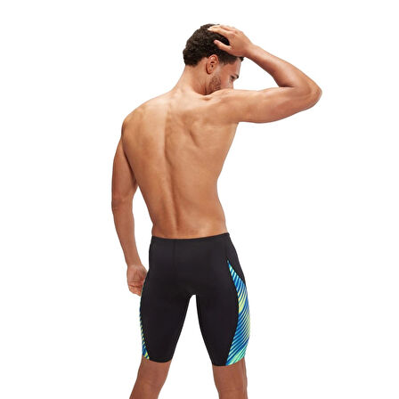 Speedo Allover Digital V-Cut Jammer Erkek Yüzücü Mayosu Siyah-Mavi