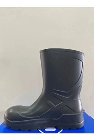 Techno Boots Poliüretan Soğuğa Dayanıklı Kısa Çelik Burunlu Siyah Çizme