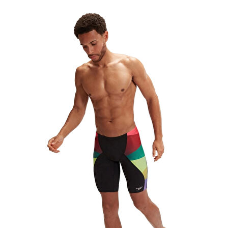 Speedo Placement Digital V-Cut Jammer Erkek Yüzücü Mayosu Siyah-Renkli