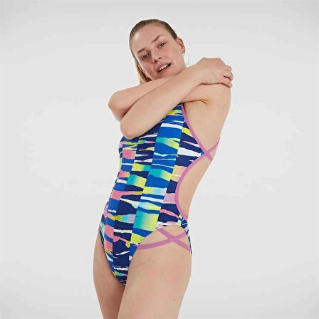 Speedo Rainbow Ripple Freestyler Kadın Yüzücü Mayosu