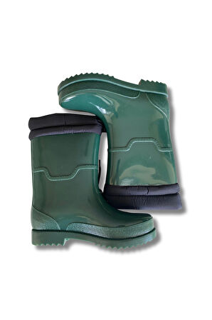 Konçlu Kadın Yağmur Çizmesi 36-40 Koyu Yeşil