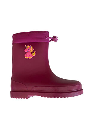 Konçlu Kız Çocuk Yağmur Çizmesi 26-35 Fuşya