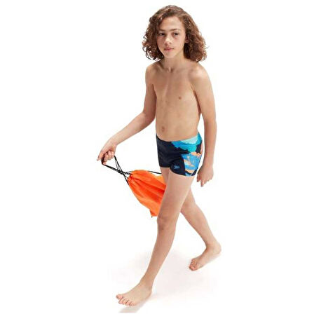 Speedo Allover Leg Aquashort Erkek Çocuk Yüzücü Mayosu Lacivert-Mavi