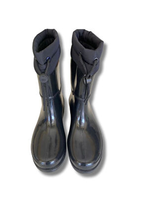 Konçlu Peluşlu Kadın Yağmur Çizmesi 36-40 Siyah