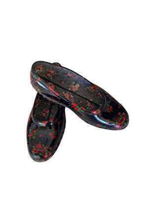 Zenne Çiçekli Bahçe ve Tarım Kadın Ayakkabısı 36-40 Kırmızı