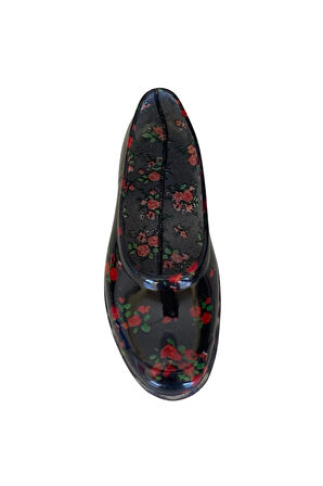 Zenne Çiçekli Bahçe ve Tarım Kadın Ayakkabısı 36-40 Kırmızı