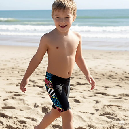 Speedo Digi Allover Panel Jammer Erkek Çocuk Yüzücü Mayosu Siyah