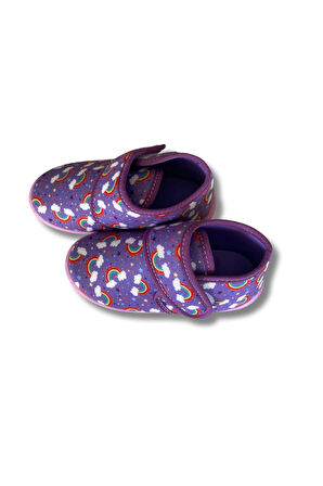 Soylu Yumuşak Pamuklu Kız Çocuk Pandufu Lila/Gökkuşağı