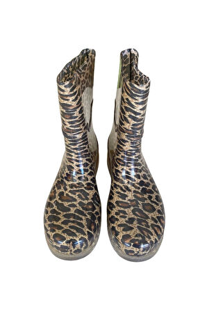 Bahçe ve Yağmur Çiçekli Kadın Çizmesi 36-40 Leopar