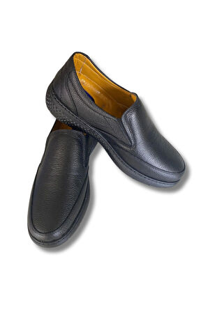 Belix Confort Bağcıksız Deri Erkek Ayakkabı 40-45 Siyah