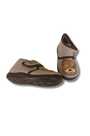 Soylu Yumuşak Nakışlı Erkek Çocuk Pandufu Kahverengi