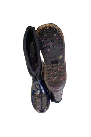 Konçlu Peluşlu Kadın Yağmur Çizmesi 36-40 Mor