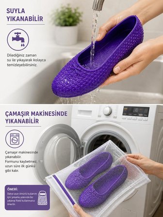 Zenne Kaymaz Tabanlı Makosen Bahçe ve Tarım Ayakkabısı 36-42 Mor