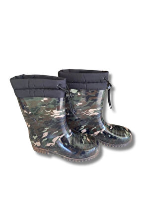 Konçlu Kadın Yağmur Çizmesi 36-40 Kamuflaj
