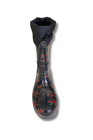 Konçlu Peluşlu Kadın Yağmur Çizmesi 36-40 Kırmızı