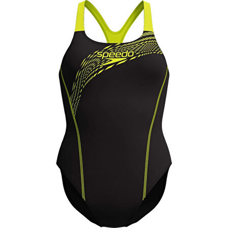 Speedo Tek Parça Kadın Yüzme Mayosu Siyah-Yeşil