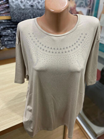 Kadın Viskon Likralı Kısa Kol Penye Bluz