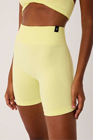 Amara Spor Şort Yüksek Bel Esnek Şekillendirici ve Toparlayıcı Seamless Tayt Kısa Şort
