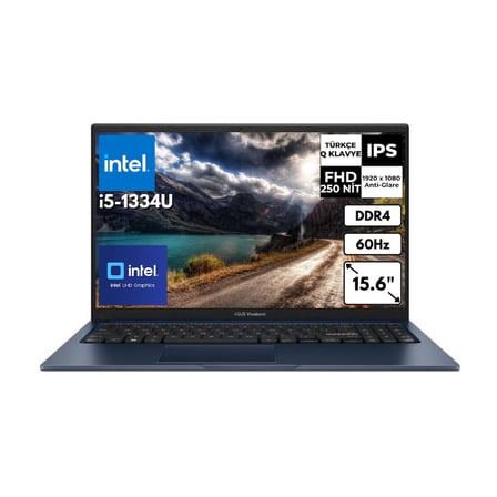 Asus Vivobook 15 İ5-1334U 15.6" 24 GB 4 TBSSD UHD Graphics 15.6" FHD Windows 11 Pro Notebook X1504VA-NJ2404AT55