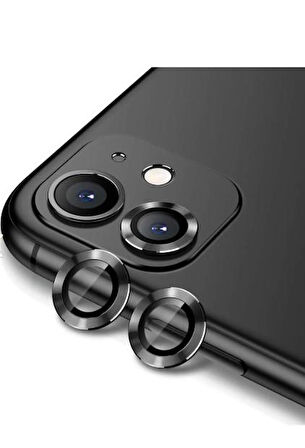  Iphone 11/12/12 Mini Uyumlu Kamera Koruyucu Lens Mercek Metal Çerçeveli 2li Set