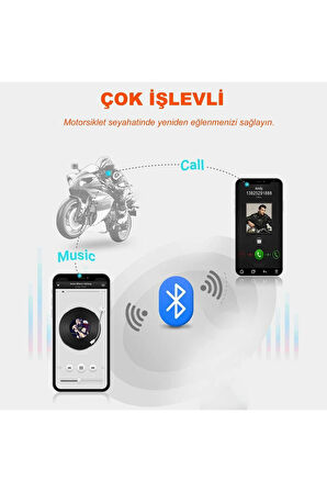 Bt22 Motosiklet Bluetooth V5.0 Intercom Interkom Su Geçirmez