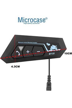 Bt22 Motosiklet Bluetooth V5.0 Intercom Interkom Su Geçirmez