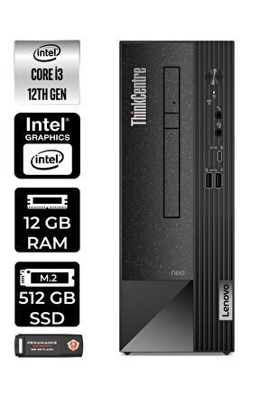 Lenovo ThinkCentre Neo 50S i3 12100 12GB RAM 512GB SSD FDOS 11SX002VTX MASAÜSTÜ PC & PER4 BELLEK