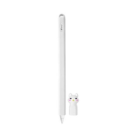 Apple Pencil 2. Nesil Uyumlu Koruyucu Silikon Kılıf Kaydırmaz Sevimli Kedi Figürlü