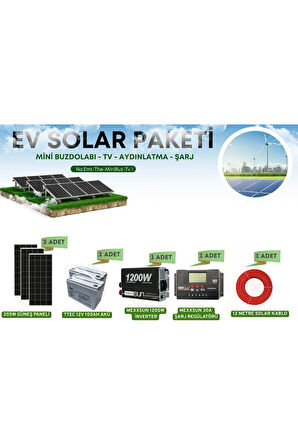 GÜNEŞ ENERJİ PAKETİ 2.4kW DAĞ EVİ HOBİ BAHÇESİ KONTEYNER EVLER