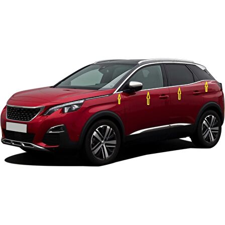 Peugeot 3008 Krom Cam Çıtası 8 Parça Paslanmaz Çelik 2016 Ve Sonrası