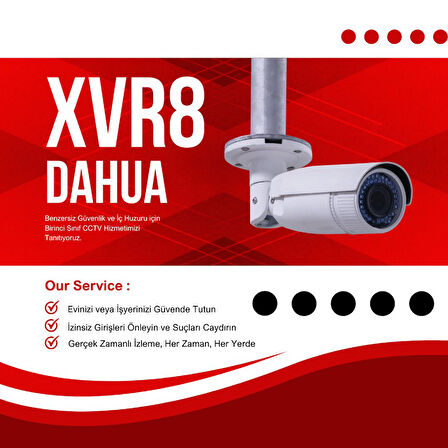 DAHUA 8 KAMERA AHD FULL HD GÜVENLİK KAMERASI GÜVENLİK SİSTEMİ FULL TAKIM SET 1 TB HDD