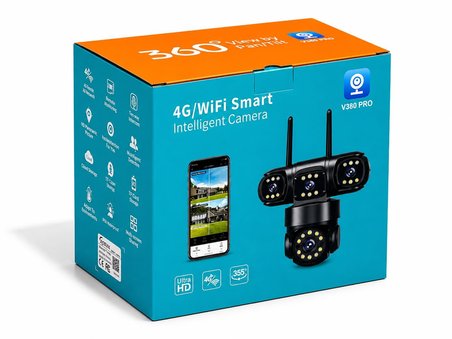 X5Tech RX-113W Wifi 3 Lensli 12 Volt 2A Kablosuz Güvenlik Kamera Gece Gündüz Renkli 360 PTZ Kontrollü Adaptör Dahil