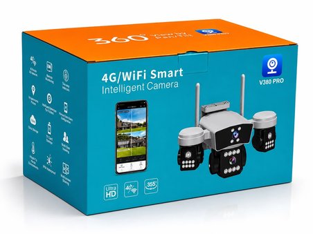X5 Tech YT-95W 3Mp+3Mp+3Mp 3 Kameralı Wi-Fi Kamera V380 Gece Renkli 360 Derece Led Aydınlatmalı Adaptör Dahil