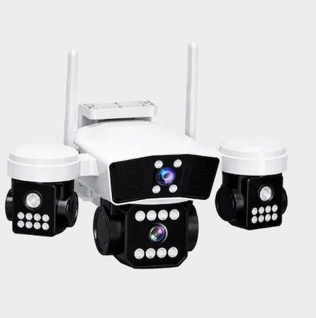 X5 Tech YT-95W 3Mp+3Mp+3Mp 3 Kameralı Wi-Fi Kamera V380 Gece Renkli 360 Derece Led Aydınlatmalı Adaptör Dahil