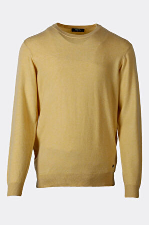 Erkek Triko Bisiklet Yaka Sarı Yün Görünümlü Tüylenmez 3009 