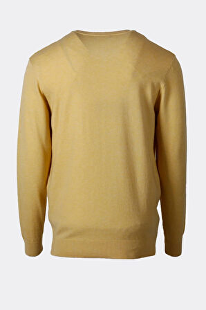 Erkek Triko Bisiklet Yaka Sarı Yün Görünümlü Tüylenmez 3009 