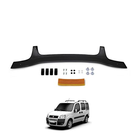 ESA Fiat Doblo Ön Kaput Koruyucu Rüzgarlığı ABS Plastik Piano Black 2000-2003 Uyumlu