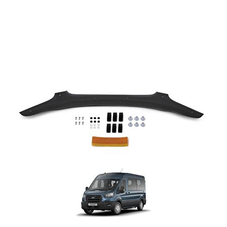 ESA Ford Transit Ön Kaput Koruyucu Rüzgarlığı ABS Plastik Piano Black 2014-2019 Yıllarına Uyumlu