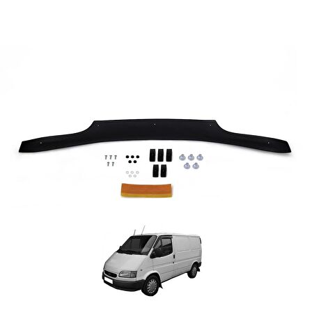 ESA Ford Transit Ön Kaput Koruyucu Rüzgarlığı ABS Plastik Piano Black 1995-2001 Yıllarına Uyumlu