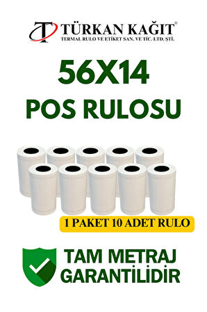 Beko 300tr 56x14 Yazar Kasa Pos Rulosu 100 Adet 10 Paket