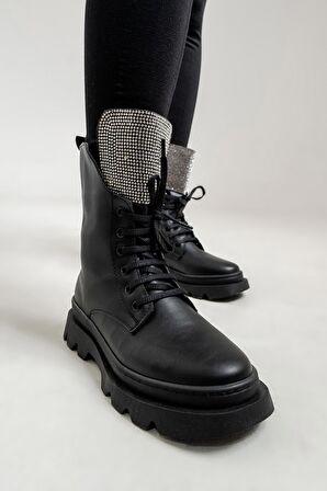 mnpc Kız Çocuk Siyah Anatomik Taşlı Günlük Bot