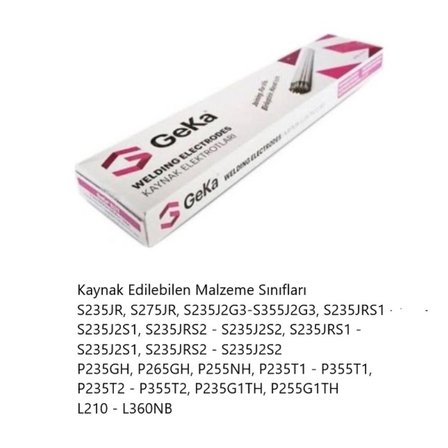 Gekamac Geka Elit 2,5x350mm Rutil Elektrod-Demir Kaynağı-100lü Paket