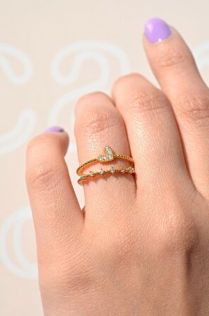 İnce Kalpli Eklem Yüzüğü İnce Yüzük