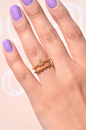 İnce Kalpli Eklem Yüzüğü İnce Yüzük