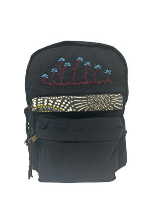 Kaliteli Salaş Küçük Boy Siyah Vintage Disayn Günlük Sırt Gezi Çantası 25x30cm
