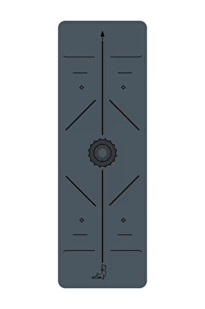 Focus Serisi Sis Mavisi 4.1 mm Doğal Kauçuk Kaydırmaz Yoga Matı