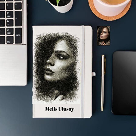 Kişiye Özel  Karakalem Tasarımlı Defter