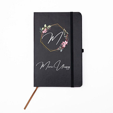 Kişiye Özel  Çiçek Çerçeve Tasarımlı Defter