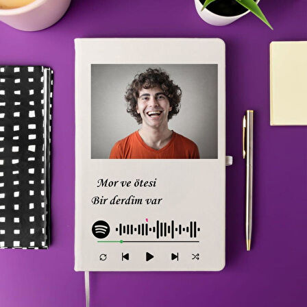 Kişiye Özel Spotify Barkod Tasarımlı Defter